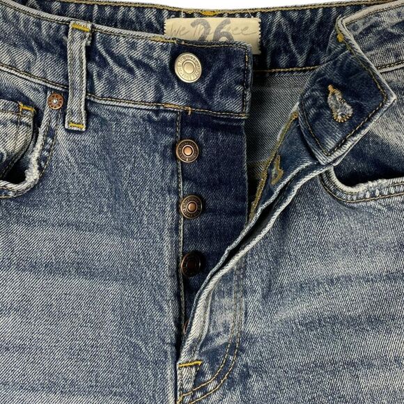 Free People Stella Kick Flare High Rise Raw Hem Cropped Jeans Size 26 - Picture 8 of 14